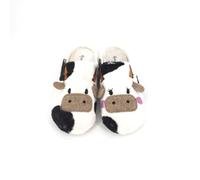 GARZON - Zapatilla de IR por casa,Chinela Destalonada,Pantufla,Dibujo de Vaca,cuña Interior para: Mujer Color: Arena Talla:36