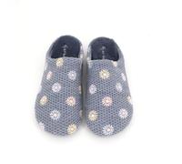 GARZON - Zapatilla de IR por casa, Chinela Destalonada, Pantufla Flores,cuña Interior,Tela,Lana para: Mujer Color: Indigo Talla:37