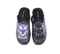 GARZON - Zapatillas Casa para Hombre Color: Negro Talla: 44 - Star Wars, dibujos r2d2 y Darth Vader. Suela Goma.