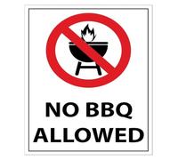 Gas Grill Not Allowed Sign Black White Metal Plaque 12x8 Inch
