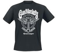 Gas Monkey Garage Big Piston Hombre Camiseta Negro M 100% algodón Regular