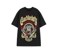 Gas Monkey Garage Camiseta para Hombre | Camiseta gráfica de Manga Corta American Garage para Adultos en Negro | Top de Ropa de Ajuste Casual con bujía desgastada, Sangre, Sudor, Cervezas