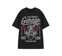 Gas Monkey Garage Camiseta para Hombre | Camiseta gráfica de Manga Corta Fast & Loud para Adultos | Top de Ropa de Ajuste Casual con Motores Personalizados para mecánico de Garaje Americano