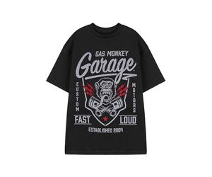 Gas Monkey Garage Camiseta para Hombre | Camiseta gráfica de Manga Corta Fast & Loud para Adultos | Top de Ropa de Ajuste Casual con Motores Personalizados para mecánico de Garaje Americano