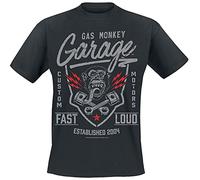 Gas Monkey Garage Fast'n Loud Hombre Camiseta Negro M, 100% algodón, Regular