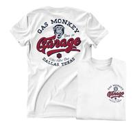 Gas Monkey Garage Licenciado Oficialmente Hot Rod Shop Logo Camiseta para Hombre (Blanco), Large