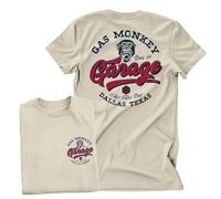 Gas Monkey Garage Licenciado Oficialmente Hot Rod Shop Logo Camiseta para Hombre (Caqui), Large