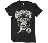 Gas Monkey Garage Licenciado Oficialmente Logo Camiseta para Hombre (Negro), Large