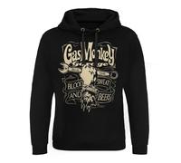 Gas Monkey Garage Licenciado Oficialmente Wrench Label Capucha épica (Negro), Large
