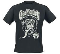 Gas Monkey Garage Logo Hombre Camiseta Negro S 100% algodón Vorne Bedruckt Regular