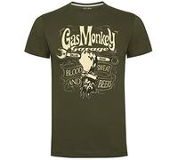 Gas Monkey Garage Mechanics Spanner - Camiseta para hombre, color verde militar, verde, L