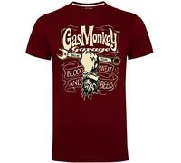 Gas Monkey Garage Mechanics Spanner - Camiseta para hombre (talla XXXL), color burdeos, granate