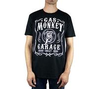 Gas Monkey Garage Oficial Sangre Sudor Cervezas Camiseta Negro para los Hombres Medio - Pecho 38-40 Pulgadas (96.5-101.5 cm) Black