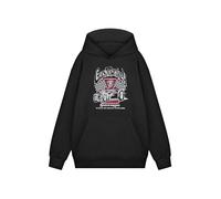 Gas Monkey Sudadera con Capucha para Hombre | Sudadera con Capucha con Estampado de Banderas de Carreras de Tablero de ajedrez para Adultos (Negro) | Ropa de Hot Rod Motores de mecánico Americano GMG