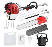Gas Powered Pole Saw, 26 CC 2 ciclo, motor de árbol con 3 m, ampliable Reach, Lightweight Cordless Pole Chainsaw for Garden Branch Cutting and Outdoor Yard Maintenance Rojo