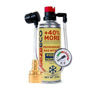 gas refrigerante r1234yf para coche, gas para aire acondicionado R1234yf - 1 lata 2en1 R1234yf refrigerante 235 g con manguera de presión integrada con manómetro y adaptador
