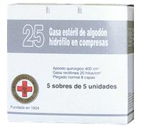 Gasa Esteril Algodon Gran Cruz 25 Uds
