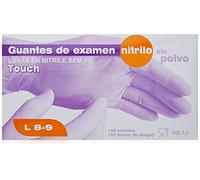 Gasa Guantes desechables, Nitrilo, Azul, Talla 8-9