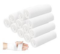 Gasas Rollos Venda 10cm X 4,5m Banda Venda, Cinta Venda, flexible Vendas profesional 12 Pack (Blanco)