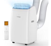 Gasbye - Aire acondicionado portátil doble manguera, compresor inverter CC, ahorro energía CEER 13.6, bajo ruido (45 dB), refresca habitación de hasta 46 m², control retroiluminado, 14 000 BTU, blanco