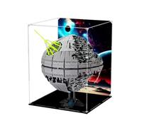 Gase acrílico transparente para Le-go 10143 modelo Estrella de la Muerte, caja transparente, caja de almacenamiento, caja expositora, compatible con modelo 10143 (solo vitrina) (versión de fondo-1)