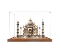 Gase acrílico transparente para Le-go 10256 modelo Taj Mahal, caja transparente, caja de almacenamiento, caja expositora, compatible con modelo 10256 (solo vitrina) (base de grano de madera, 3 mm)