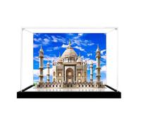 Gase acrílico transparente para Le-go 10256 modelo Taj Mahal, caja transparente, caja de almacenamiento, caja expositora, compatible con modelo 10256 (solo vitrina) (fondo + espejo-3 mm)