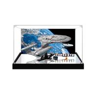 Gase acrílico transparente para Le-go 10356 modelo Star Trek, caja transparente, caja de almacenamiento, caja expositora, compatible con modelo 10356 (solo vitrina) (fondo + espejo -1)