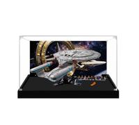 Gase acrílico transparente para Le-go 10356 modelo Star Trek, caja transparente, caja de almacenamiento, caja expositora, compatible con modelo 10356 (solo vitrina) (versión de fondo-2)