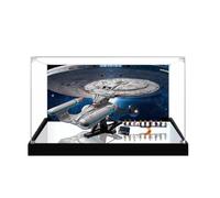 Gase acrílico transparente para Le-go 10356 modelo Star Trek, caja transparente, caja de almacenamiento, caja expositora, compatible con modelo 10356 (solo vitrina) (fondo + espejo -3)