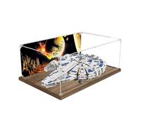 Gase acrílico transparente para Le-go 75212 modelo Halcón Milenario, caja transparente, caja de almacenamiento, caja expositora, compatible con modelo 75212 (solo vitrina) (versión de fondo-2)