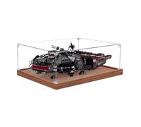 Gase acrílico transparente para Le-go 75389 modelo Halcón Milenario, caja transparente, caja de almacenamiento, caja expositora, compatible con modelo 75389 (solo vitrina) (base de grano de madera, 3