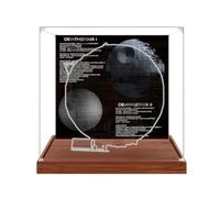 Gase acrílico transparente para Le-go 75419 modelo Estrella de la Muerte, caja transparente, caja de almacenamiento, caja expositora, compatible con modelo 75419 (solo vitrina) (versión de fondo-2)