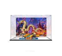 Gase acrílico transparente para Le-go 80112 Modelo Año del Dragón, caja transparente, caja de almacenamiento, caja expositora, compatible con modelo 80112 (solo vitrina) (fondo + espejo -3 mm)