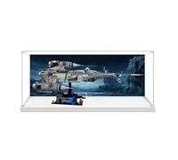 Gase acrílico transparente para modelo de avión de combate Le-go 75442, caja transparente, caja de almacenamiento, caja expositora, compatible con modelo 75442 (solo vitrina) (versión de fondo-1-3 mm)