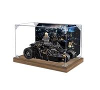 Gase de exhibición acrílico transparente para Le-go 76239 modelo Batmóvil, caja transparente, caja de almacenamiento, caja expositora, compatible con modelo 76239 (solo vitrina) (versión de fondo-2)