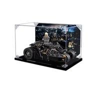Gase de exhibición acrílico transparente para Le-go 76239 modelo Batmóvil, caja transparente, caja de almacenamiento, caja expositora, compatible con modelo 76239 (solo vitrina) (versión de fondo-1)