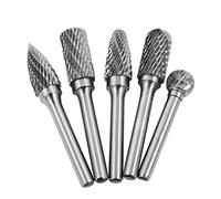 Gasea 5pcs Fresas Diamante, 1/4 pulgada de Fresa Metal Lápices Set Taladro bit para Herramientas Rotativas Molienda Pulido Grabado de Bricolaje