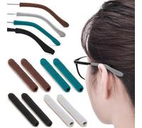 Gasea 8 Pares Almohadillas Suave Fundas Antideslizantes para Patillas, Gancho para Oreja Antideslizante para Gafas Soporte, Almohadillas Gafas de Punta Sien, Consejos para gafas Tejidas (4 Couleurs)