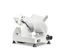 Gasfrit - Cortafiambres Profesional Eléctrico 300 mm, Cortadora de Fiambres y Jamón, 250 W, Aluminio y Acero Inoxidable, Afilador Integrado, Espesor Ajustable 0-18 mm, Uso Profesional (Gris)