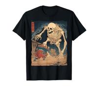 Gashadokuro Esqueleto Gigante Yokai Japonés Terror Arte Vintage Camiseta