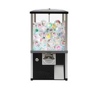 Gashapon Machine Máquina expendedora de cápsulas, dispensador de chicles para niños para dulces y juguetes, divertida experiencia de juego de gacha, ideal para fiestas y eventos, color negro