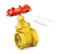 GASHER 1 Piezas 1 Pulgada de latón industrial Válvula de compuerta, de alta resistencia Rotary Esclusa Válvula con roscas hembra x hembra, con la rueda de la manija, para el agua, petróleo, gas