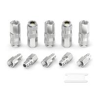 GASHER 10 piezas 1/4 Inch Air Line Connectors, 1/4" BSP Female Thread Euro Airline Hose Compressor Fittings, Quick Connect Air Coupler Air Hose Fittings,Air Coupler & Air Plug Kit