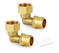 GASHER 2 pezzi 1/2BSP Ottone 90 Gradi Ginocchio Compressione Tubo Tubo Fitting Connettore, 1/2" BSP Connettore GO-480