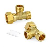 GASHER 2 pezzi 1/2MBSP-1/2MBSP-1/2FBSP Raccordo a T in ottone per tubi, Raccordo a T per tubi GO-479