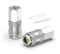 GASHER 2 piezas 1/4 Inch Air Line Connectors, 1/4" BSP Female Thread Euro Airline Hose Compressor Fittings, Quick Connect Air Coupler Air Hose Fittings,Air Coupler
