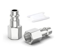 GASHER 2 piezas 1/4 Inch Air Line Connectors, 1/4" BSP Female Thread Euro Airline Hose Compressor Fittings, Quick Connect Air Coupler Air Hose Fittings,Air Plug