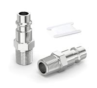 GASHER 2 piezas 1/4 Inch Air Line Connectors, 1/4" BSP Male Thread Euro Airline Hose Compressor Fittings, Quick Connect Air Coupler Air Hose Fittings,Air Plug