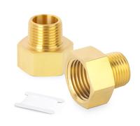 GASHER 2pezzi Latón Pipe Fitting, Reductor Adaptador, 1/2 Inch Male BSP x 3/4 Inch Female BSP